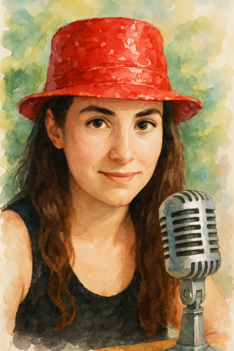 Sombrero rojo - acuarela